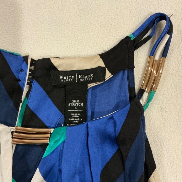 WHBM Sleeveless Halter Top with Gold Metal Accents - Picture 5 of 6